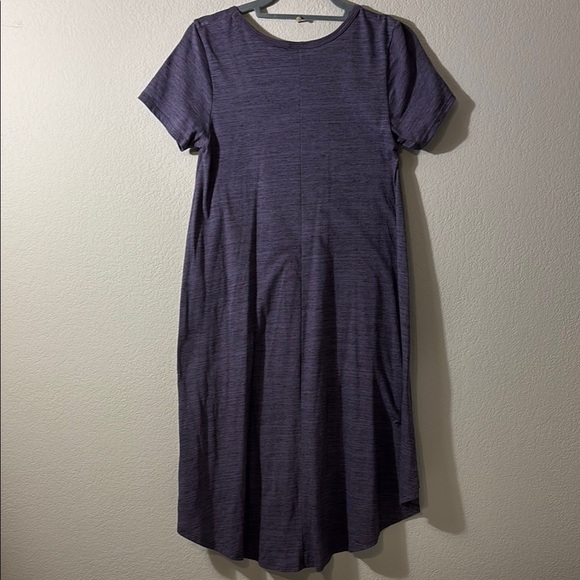 LuLaRoe Carly Purple High Low Dress with Raglan Sleeves - Picture 5 of 7